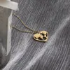 Pendant Necklaces High Quality 18K Gold Heart Map Vintage Stainless Steel Country Travel African Continent Necklace