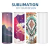 CA USA Warehouse 20oz Blanks Sublimation Tumbler Flat Edge Skinny Straight Stainless Steel Tumbler for Sublimation DIY Printing
