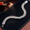 Silver Miami Cuban Chain 11mm D Color VVS Moissanite Diamond Pave Setting Link Armband för män 4R5J