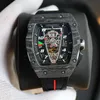 Uhrwerk Richarmilles Watch Fiber Watch RM40-01 Designer-Uhrwerk Gummi-Uhrengehäuse mit Carbon-Saphirspiegel L