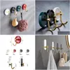 Hooks Rails Ins Ceramic Wall Decor Hook Punching- Door Key Cloth Tow Hanger Hanger Robe Holder Rust-Profow Organizer Rack Drop Delive Dhoy8