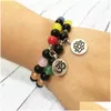 Beaded Mg0563 New Design 7 Chakra Mala Yoga Bracelet A Grade Black Onyx Womens Spiritual Lotus Ohm Charm Energy Drop Deliver Dhgarden Dh7Ab