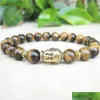 Mg0728 Mens Tigers Eye Buddha Mala Bracelet Reiki الروحية صلاة اليوغا امتداد نساء المجوهرات التبتية تسليم B dhgarden dhxa2