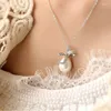 Orecchini di collana set bowknot iMulate perla caduta estate Girl Fashion Earring Birthing Girl Birthing Gift Rhinestone