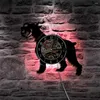 Orologi da parete Orologio da registrazione per cani Schnauzer Razza Scottish Terrier Cucciolo Silhouette Orologio da appendere Ritratto Arte Regalo per amanti degli animali domestici