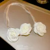 Pingente colares na moda corda correntes flor colar romântico pescoço corrente charme estilo coreano para mulheres clássico delicado jóias