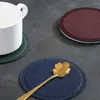 Table Mats 3PCS Solid Color Cup Pad Washable Trivet Mat Flexible Dinning Placemats Drink For Coffee Kitchen Counter