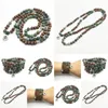 비즈 SN1371 패션 팔찌 여성 고품질 NCE 치유 요가 108 Mala Bracelets Natural African Tuquoise Wood Bead Dhgarden Dht7k