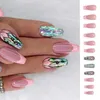 False Nails French Fashion Sparkling Lotus Long Ballerina Nail Tips Full Cover Detachable Press On DIY