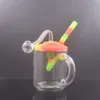 Bong in vetro all'ingrosso Bruciatore a olio Pyrex spesso Fumatori Tubi per acqua Narghilè Ash Catcher Bong per fumare con tubo per bruciatore a olio in vetro maschio da 10 mm