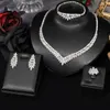 Conjuntos de jóias de casamento 4 peças terno Cubic Zirconia Bride Set Womens Party Deluxe Dubai Crystal 230909