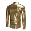 Camicie casual maschile Shiny Metallic Gold Shirt Paisley Men Chemise Homme 2021 Fashion Dance Nightclub Abito da uomo Abito da uomo SI2688