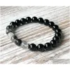 Perlé Sn1055 Top Qualité Noir Onyx Rutilated Quartz Bracelet Guérison Coeur Chakra Yoga Bijoux Drop Livraison Bracelets Dhgarden Dhxas