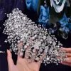 Bling başlıkları saç bantları shinning tiaras ve taçlar gelin kristal düğün taç kraliçe kral saç takı baş aksesuarları gümüş altın