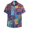 T-shirts hommes hommes rue t-shirt hawaï à manches courtes été floral style lâche ethnique décontracté coton lin impression hawaïenne 232v