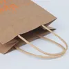 Confezione regalo Sacchetti di carta portatili da 21 cm Sacchetto per imballaggio di ringraziamento Ringraziamento Matrimonio Compleanno Ospiti Regalo di Natale Forniture per feste