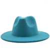 Bérets Femmes Coloré Large Bord Plat Top Fedora Chapeau Hommes Gentlemanlike Chapeaux Occasionnels Casquettes De Mariage