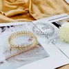 Bangle Vintage Metal Leaf Arm Ring Fashion Gold Silver Upper Bracelet Jewelry For Girl Round Cuff Armband Decor