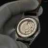 Relojes de pulsera Seagull Moon Phase Cronógrafo Vintage Zafiro para hombre Correa de piel de cocodrilo Caja de acero inoxidable Función de visualización de energía