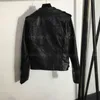 Veste en cuir Femmes Manteaux Designer Femmes Top Lettre Gaufrage Irrégulière Poche À Glissière Revers À Manches Longues Manteau De Moto Belles Vestes Vêtements Pour Femmes