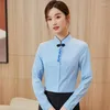 Blusas femininas moda mulheres camisas de manga comprida tops escritório senhoras 2 peças saia e conjuntos trabalho branco estilo chinês