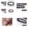 Beaded Sn0591 New Design Pyrite Hamsa Bracelet Fatima Hand For Men Onyx And Jewelry Drop Delivery Bracelets Dhgarden Dhc7B