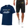 Trainingspakken voor heren 2023 Zomer trainingspak Sea Doo Seadoo Moto Opdrukken Mode Ronde hals Korte mouw Katoen Tops Joggingbroek Effen Kleur Pak