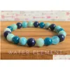 Kralen Mg1271 Nieuw Design Water Element Pols Mala Armband Amazoniet Lapis Lazi Natuurlijke Apatiet Vijf Elementen Sieraden Drop D Dhgarden Dhji6