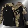 Men's Tracksuits Tactical Frog Tops Pants Camouflage Outdoor G3 G4 Special Force Filed Military Uniform CS Training Hooded Tshirt Army