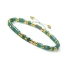 Strand rund mässingspärl och hjulform Amethyst Rose Quartz Green Agate Natural Stone justerbar armband