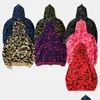 Heren Hoodies Sweatshirts Heren Designer Hoodie Fl Zip Up Voor Vrouw Zwart Camouflage Jas Blauw Hoody Sweatshirt Met Capuchon Man Dames Dhiuv