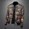 Parkas pour hommes Beau Plus Taille Casual Hommes Doudoune Fleur Graffiti Dames Manteau D'hiver Tendance Court Brillant Col Montant Léger Top L230911