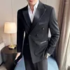 Abiti da uomo 2023 Abito da sposa di alta qualità Abito doppio petto Set in due pezzi (pantaloni blazer) Casual Business Office Party Prom Tuxedo