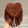 Designer mulher tassel saco em forma de coração y bolsa de luxo senhoras bolsa de ombro clássicos cruz corpo saco carta bolsas moda crossbody saco G-18