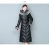 Kvinnors skinnjacka Kvinnor Winter Jackets Coat Down Medium Long Korean Version Slim Montering Fur Collar Sheep Fu2023