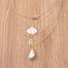 Hanger Kettingen Miss JQ Bohemen Schelp Ketting Voor Vrouwen Scallop Conch Multilayer Gouden Schelp Sieraden Bruiloft Accessoires Collier Femme