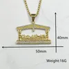 Pendant Necklaces Men's Rhinestone Jesus Head Gold Color Necklace Fashion The Last Supper Hip Hop