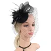 Baretten Bruid Bruiloft Witte Hoofddeksel Elegante Dames Mariage Mesh Tovenaar Hoed Fancye Sluiers Chapeau Cap Mode Hoofddeksels Dames