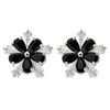 Stud Earrings Variously Colored Upper And Lower Flower Zircon Fashion For Women/girls At Wedding Parties ER-263