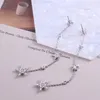 Necklace Earrings Set Europe And The United States Fashion Trend Sweet Star Five-Pointed Long Chain Earring Girl