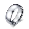 Aliança de casamento simples de prata e aço de tungstênio de 8 mm, anéis de promessa simples gravura345b