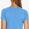 T-shirt da yoga a maniche corte L abbinata a t-shirt sportiva a maniche corte senza cuciture, top da yoga per fitness, top da corsa, abbigliamento sportivo