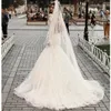 Illusion Scoop Mermaid Wedding Dresses Långärmad spets applicerad aso ebi arabisk brudklänning vestidos de novia