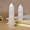 Decorative Figurines 1pc Natural Crystal Point Afghan White Jade Healing Obelisk Quartz Wand Ornament For Home Decor Reiki Energy 211N