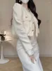 2ピースドレスエレガントなソーシャルの長袖の女性コートセット早春のニッチハイエンドウエスタンスタイルオールマッチトレンディスーツスカート