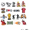 Schuhteile Zubehör PVC Cartoon Clog Charms Dekoration Schnalle Pins Charm Buttons Fußball Drop Lieferung DHN9W