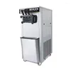 Automatische 3 smaken Soft Ice Cream Machine Commerciële verticale Turkse Roll Maker Yoghurt Making Vending