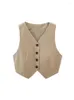 Kvinnors västar kvinnor passar Vest V Neck Loose Sleeveless Jacket Single-Breasted Waistcoat F45