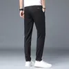 Ice Silk Mens Stretch Quick-Drying Casual Pants Male Youth Korean Style Slim-Fitting Small Straight Half Elastic Waist Versatile Sports Pant