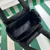 Top Designer Large Padded Re-Nylon Tote Bags Black Fabric Two Handles Basket Handbag Enameled Metal Triangle Sequined Hardware Shoulder Bag Winter Shopping Purse